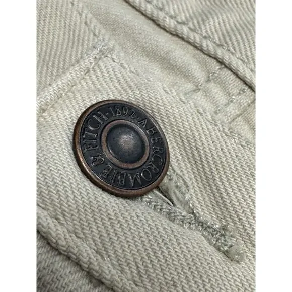 Abercrombie & Fitch Men 34x32 Tan Button Fly Slim Straight Leg Jeans Casual - Picture 3 of 10